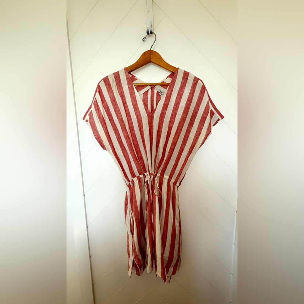 RAILS Seville Stripe Wren Dress Linen-Blend Pockets Mini Relaxed Women's Size M - Picture 6 of 10